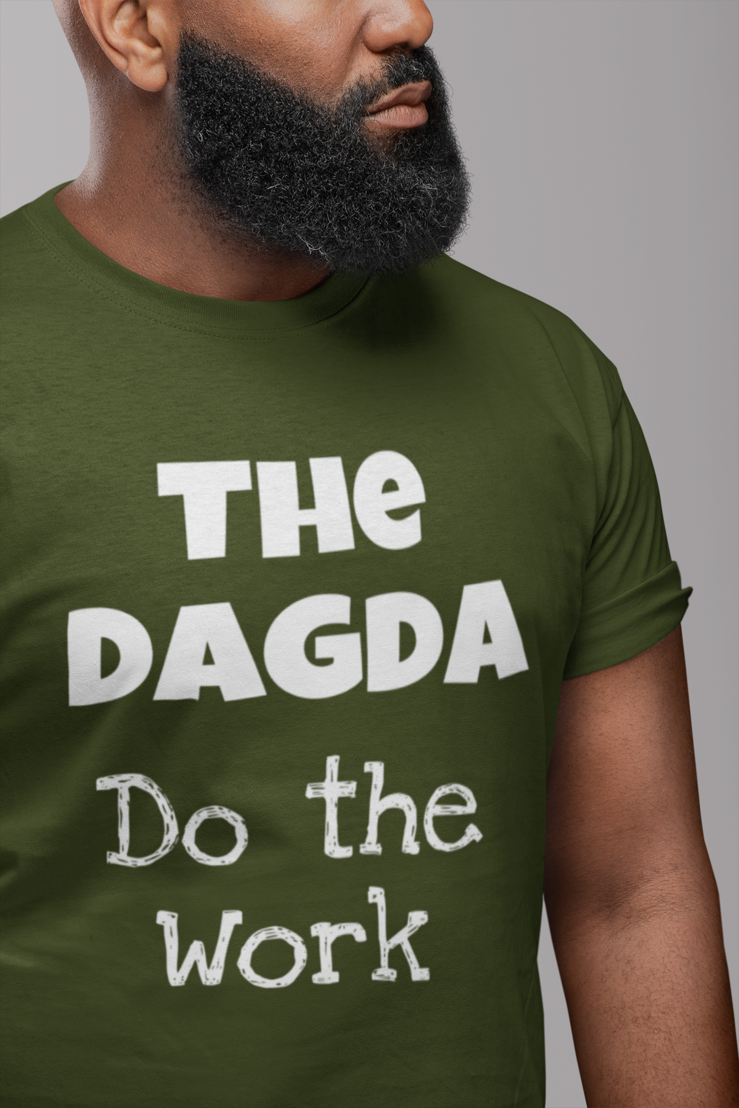 The Dagda: Do the Work - Forest, Leaf & Olive Green - Unisex Short Sleeve Jersey T-Shirt - Eel & Otter
