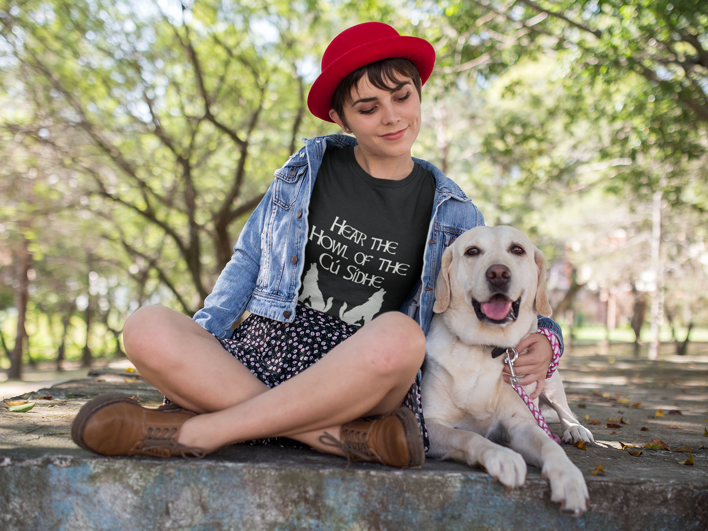 Cú Sídhe - Black, Brown, Red - Unisex Short Sleeve Jersey T-Shirt - Eel & Otter
