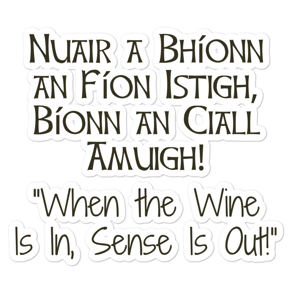 Nuair a Bhíonn an Fíon Istigh, - Bubble-free stickers - Eel & Otter