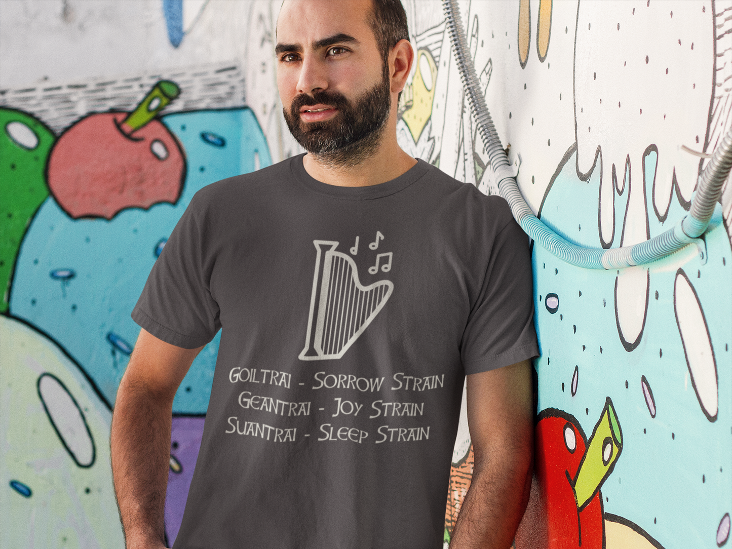 The Three Strains - Short-Sleeve Unisex T-Shirt Black, Brown, Olive - Eel & Otter