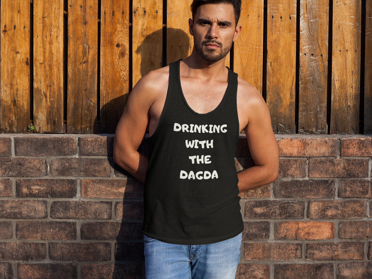 Drinking with the Dagda - Black, Charcoal - Unisex Tank Top - Eel & Otter