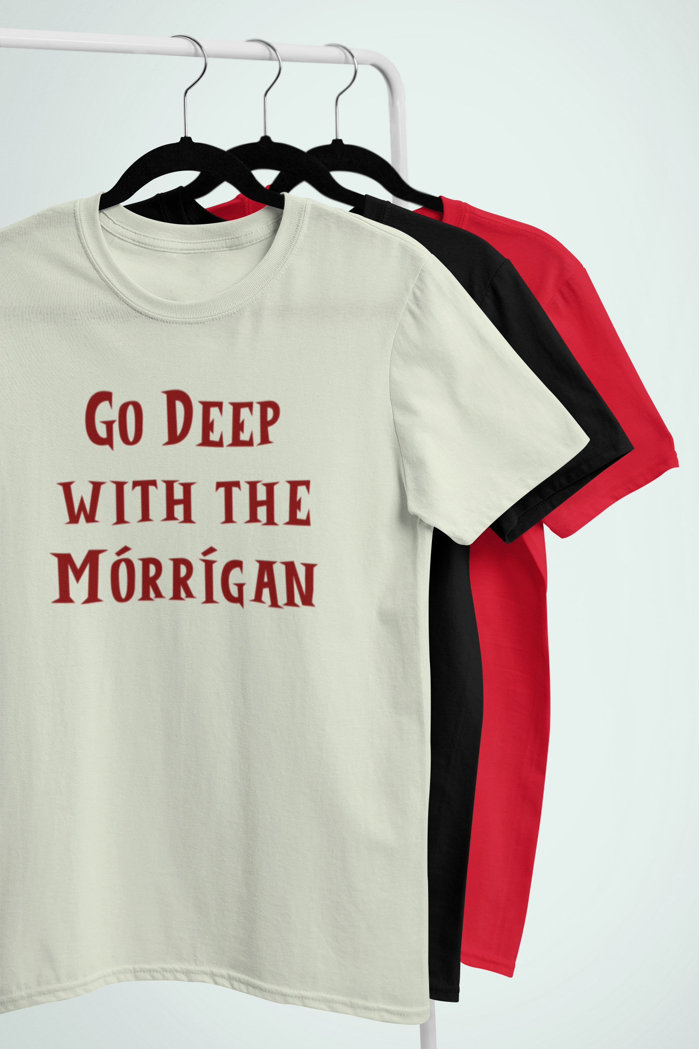 Go Deep with the Mórrígan - Ash, Silver & Cream - Unisex Short Sleeve Jersey T-Shirt - Eel & Otter