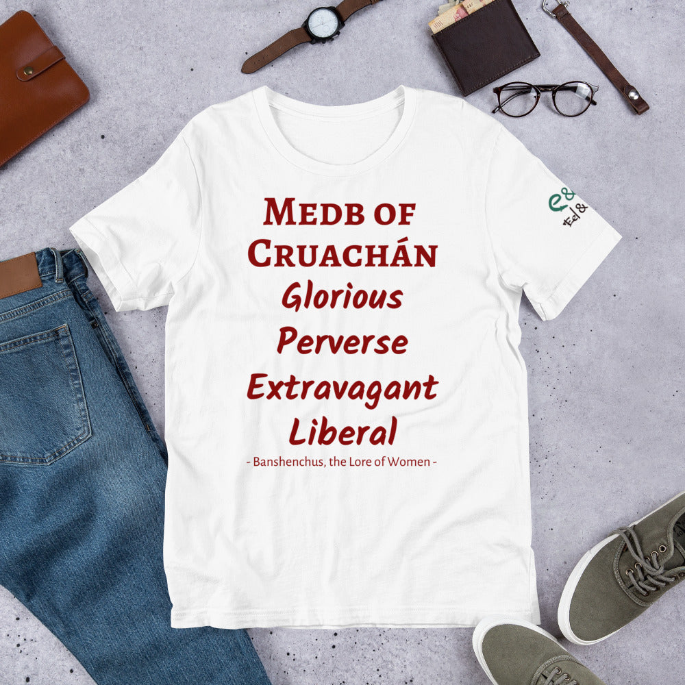 Medb of Cruachan - White, Cream & Silver - Unisex Short Sleeve Jersey T-Shirt - Eel & Otter