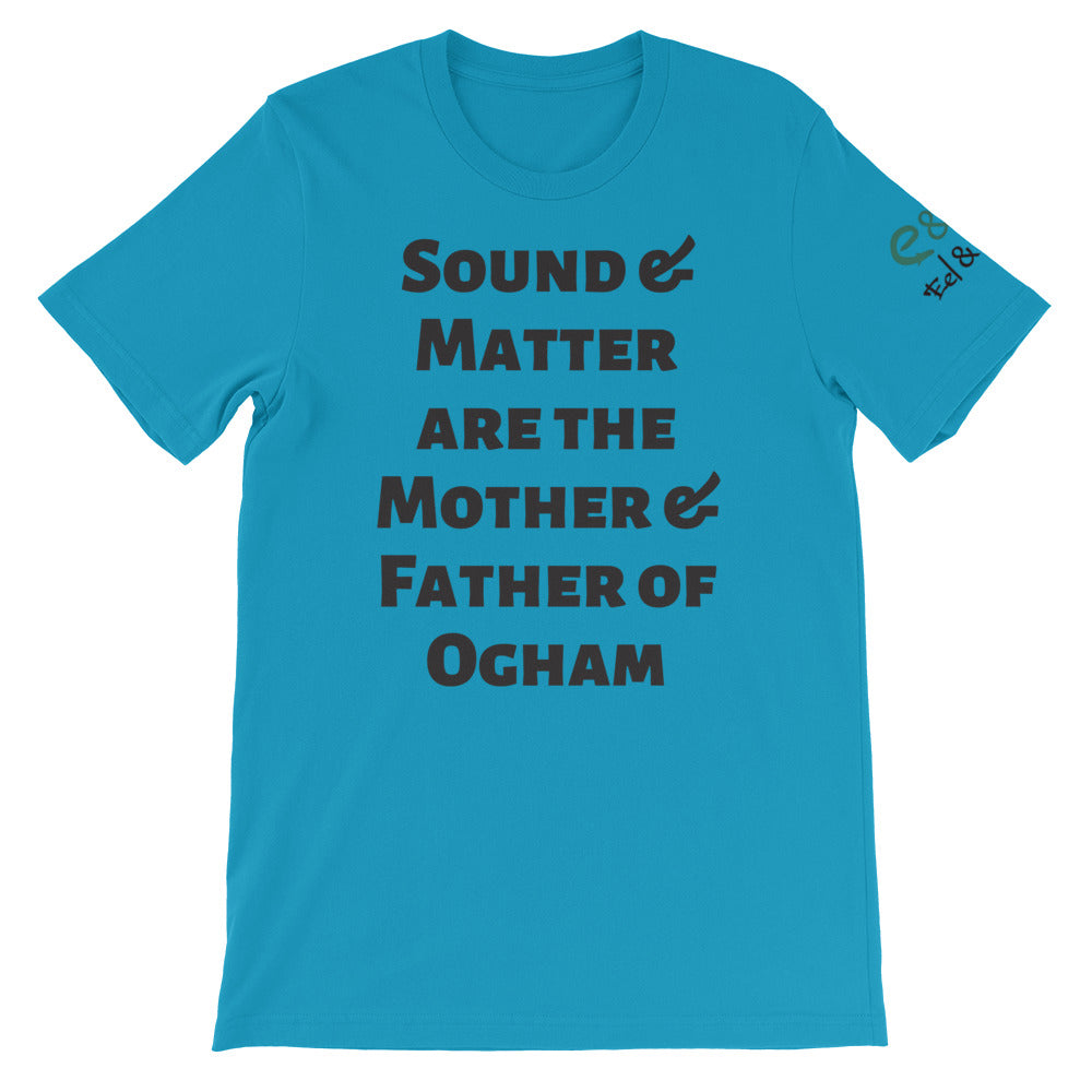 Sound and Matter - Aqua, Silver, Soft Cream, - Short-Sleeve Unisex T-Shirt - Eel & Otter