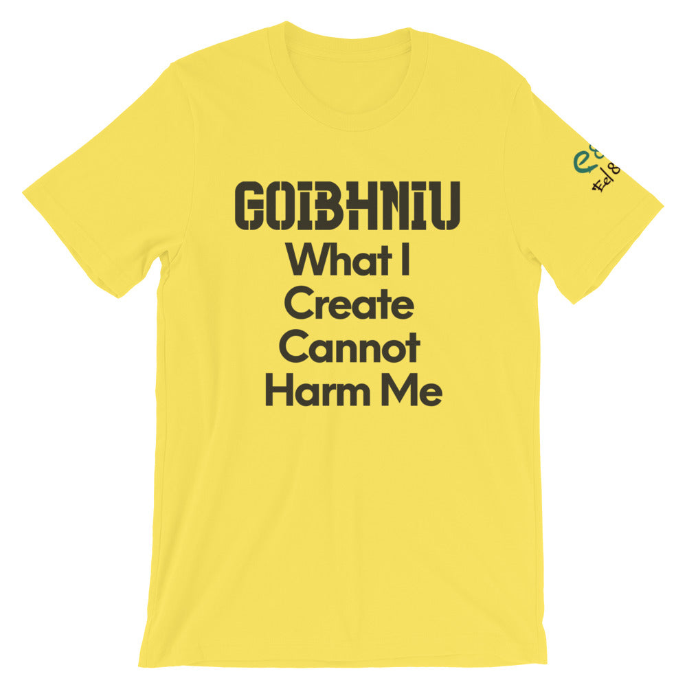 Goibhniu: What I Create - White, Silver & Yellow - Unisex Short Sleeve Jersey T-Shirt - Eel & Otter