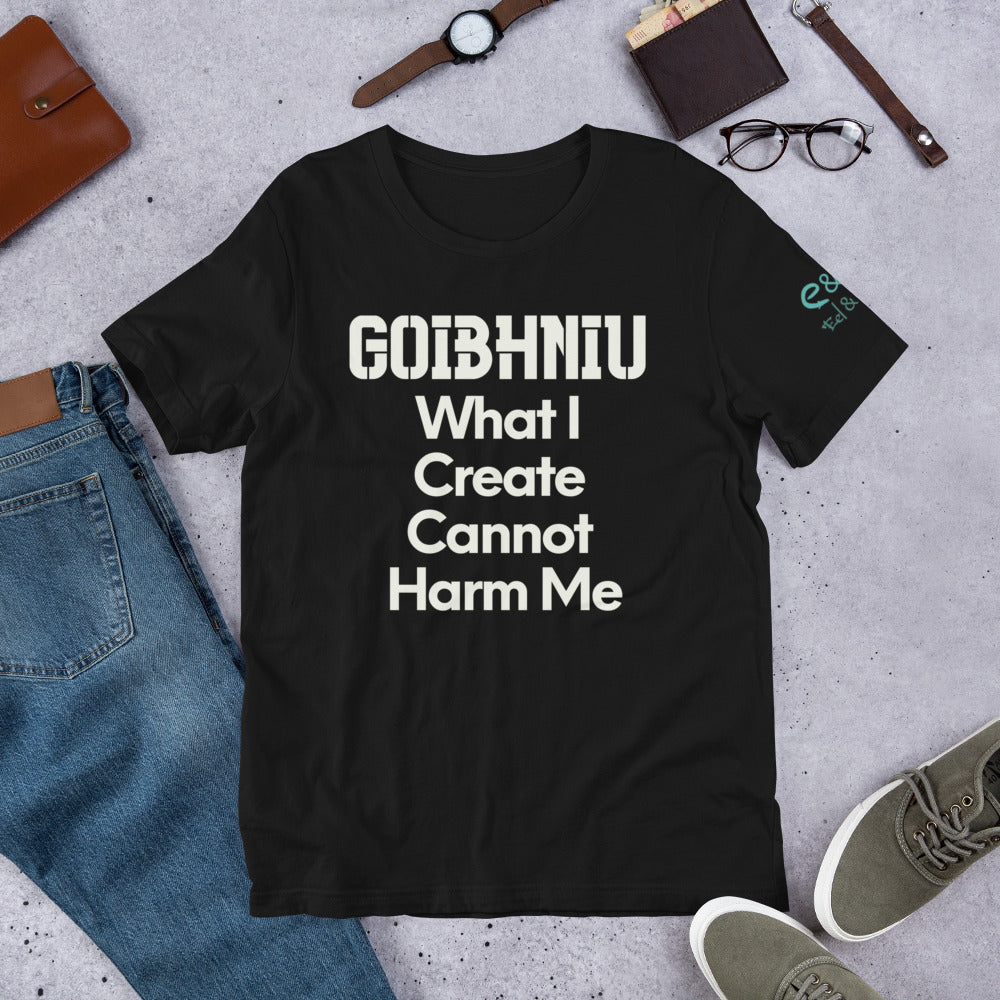Goibhniu: What I Create - Red, Black & Royal Blue - Unisex Short Sleeve Jersey T-Shirt - Eel & Otter