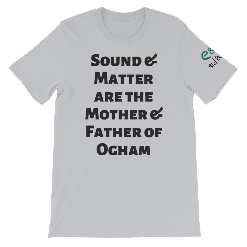 Sound and Matter - Aqua, Silver, Soft Cream, - Short-Sleeve Unisex T-Shirt - Eel & Otter