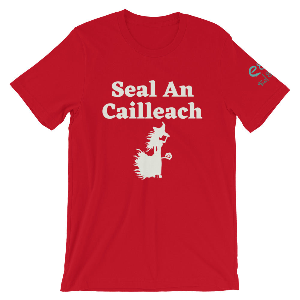Seal an Cailleach - Black, Forest, Red -Short-Sleeve Unisex T-Shirt - Eel & Otter