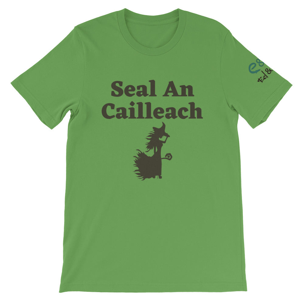 Seal an Cailleach - Leaf, Silver, Soft Cream - Short-Sleeve Unisex T-Shirt - Eel & Otter