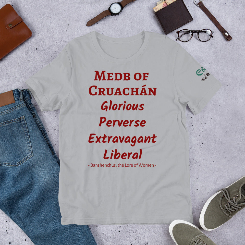 Medb of Cruachan - White, Cream & Silver - Unisex Short Sleeve Jersey T-Shirt - Eel & Otter