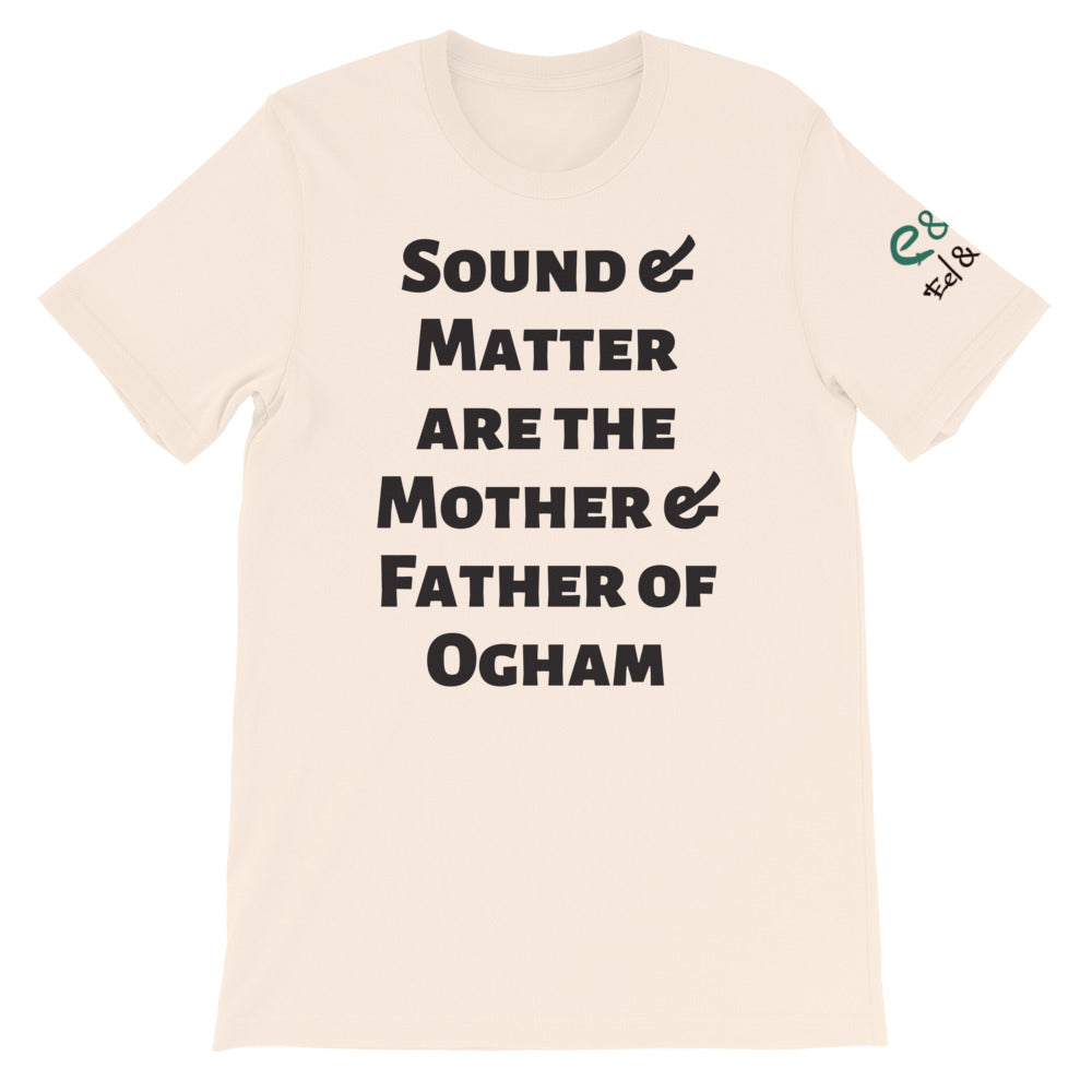 Sound and Matter - Aqua, Silver, Soft Cream, - Short-Sleeve Unisex T-Shirt - Eel & Otter