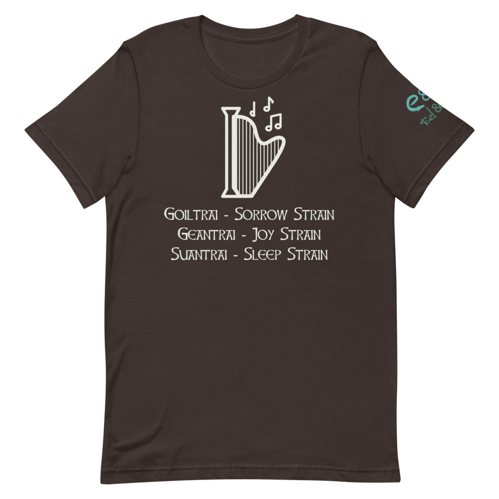 The Three Strains - Short-Sleeve Unisex T-Shirt Black, Brown, Olive - Eel & Otter