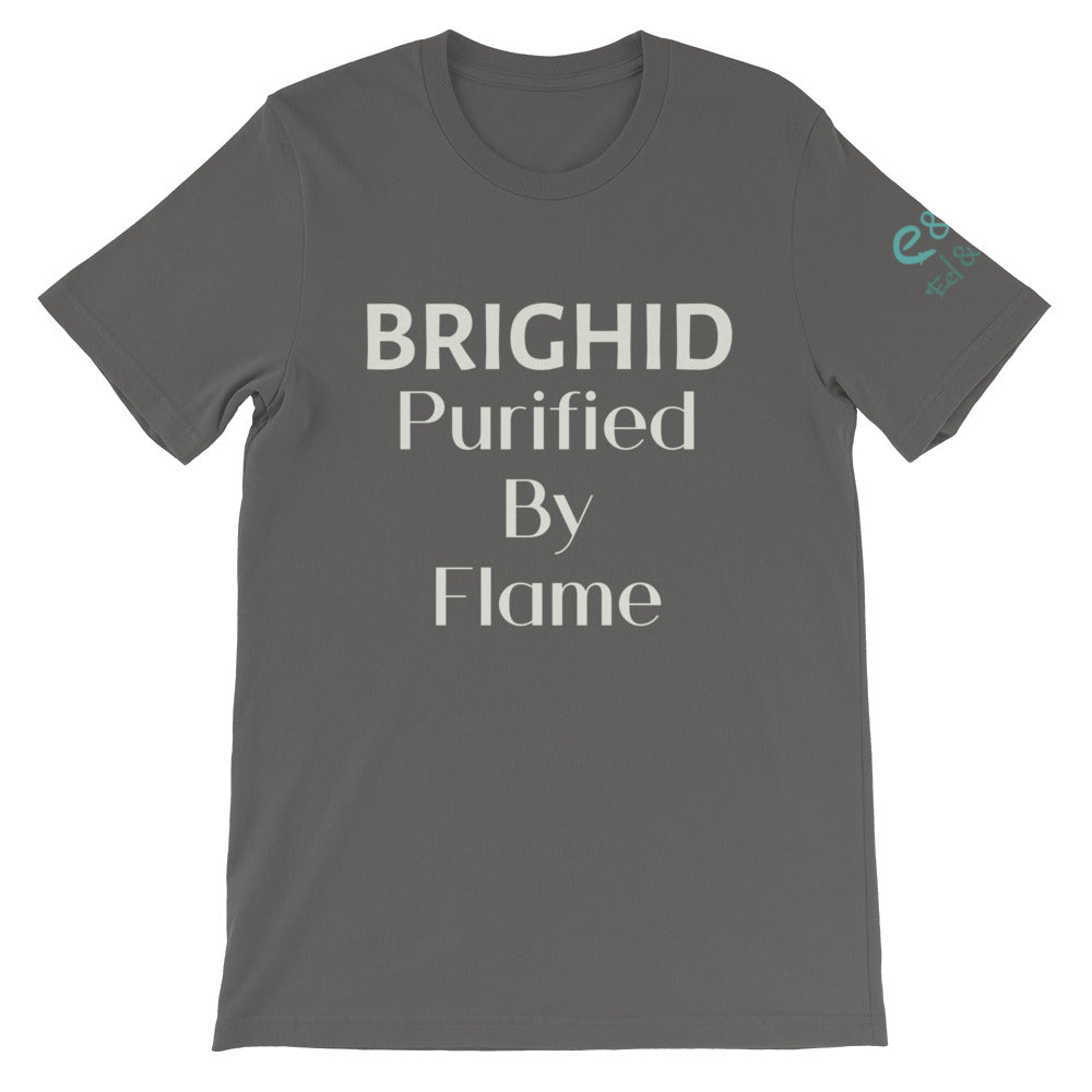 Brighid - Purified by Flame - Royal Blue, Asphalt & Forest Green - Unisex Short Sleeve Jersey TShirt - Eel & Otter