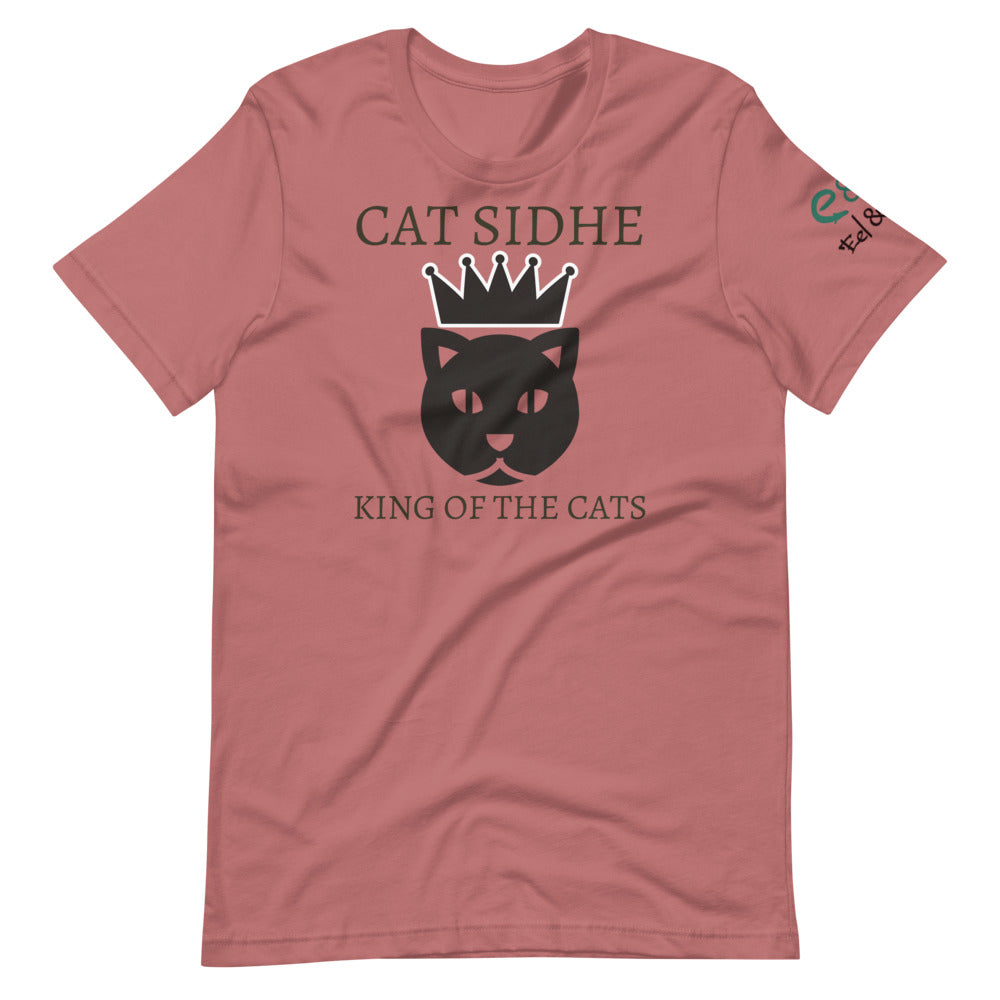 Cat Sidhe King of the Cats Short-Sleeve Unisex T-Shirt Mauve, Silver, Pink - Eel & Otter