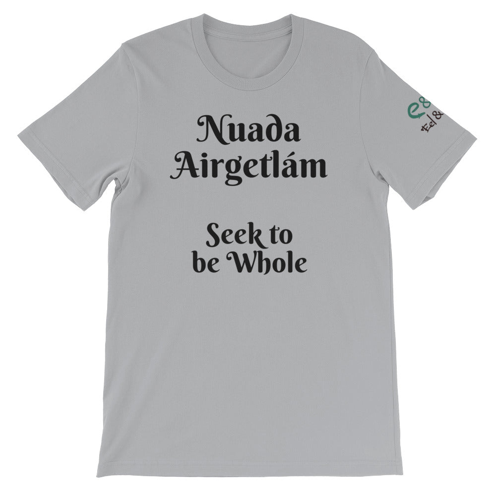 Nuada Airgetlám: Seek - Silver, Soft Cream & Ash - Unisex Short Sleeve Jersey T-Shirt - Eel & Otter