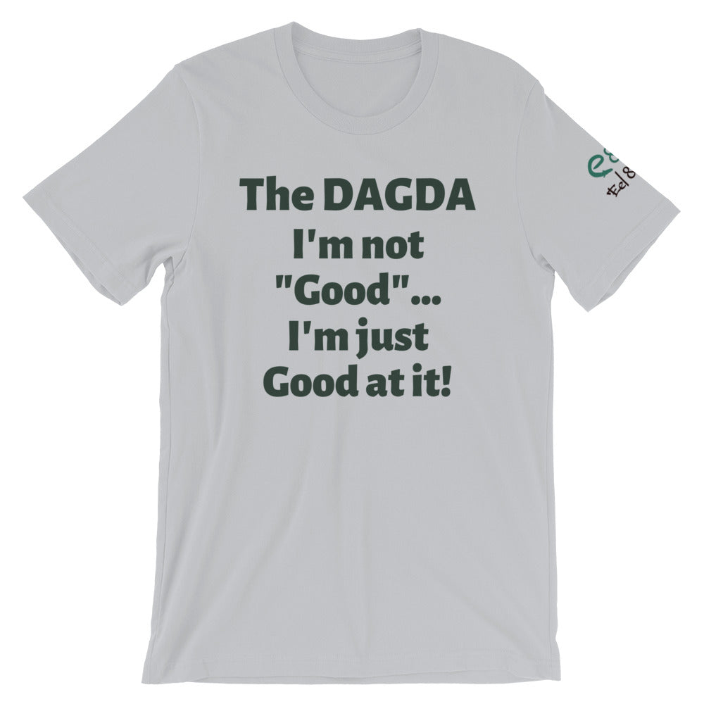 Dagda Good At It - White, Silver & Gold - Unisex Short Sleeve Jersey T-Shirt - Eel & Otter