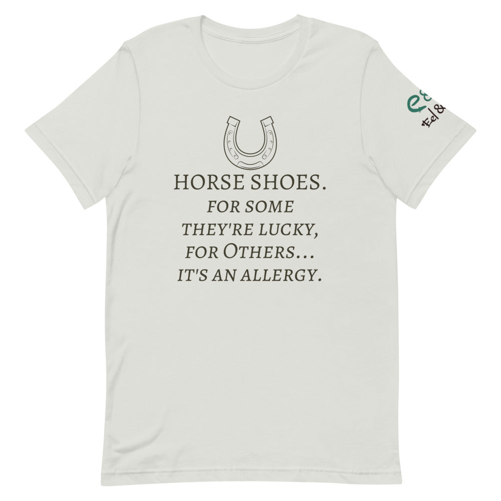 Horse Shoes - Short-Sleeve Unisex T-Shirt Pink, Silver, Gold, - Eel & Otter