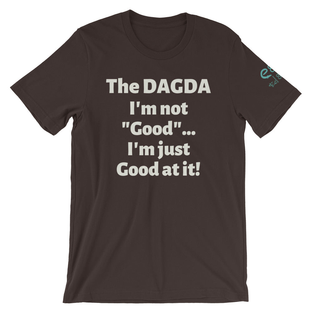 Dagda Good At It - Brown, Olive & Navy - Unisex Short Sleeve Jersey T-Shirt - Eel & Otter