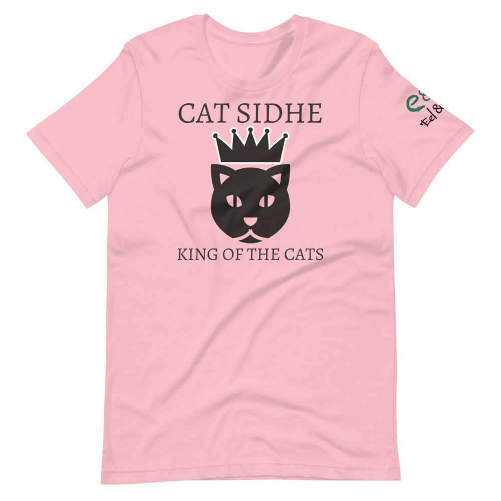 Cat Sidhe King of the Cats Short-Sleeve Unisex T-Shirt Mauve, Silver, Pink - Eel & Otter