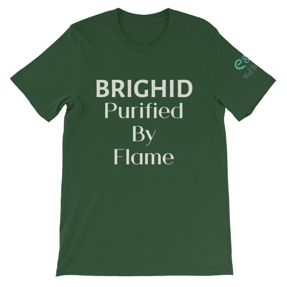 Brighid - Purified by Flame - Royal Blue, Asphalt & Forest Green - Unisex Short Sleeve Jersey TShirt - Eel & Otter