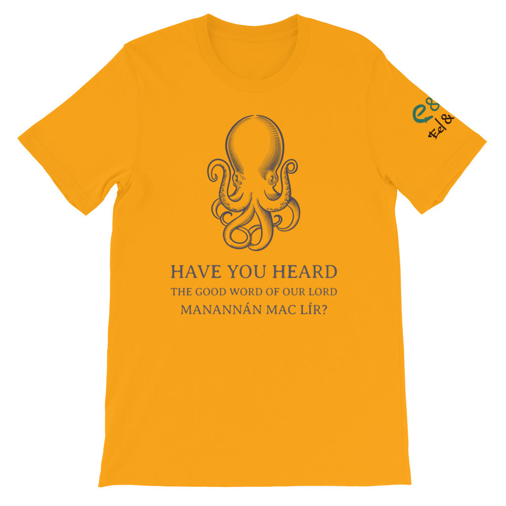Manannán Missionary - White, Ash, Gold, - Short-Sleeve Unisex T-Shirt - Eel & Otter
