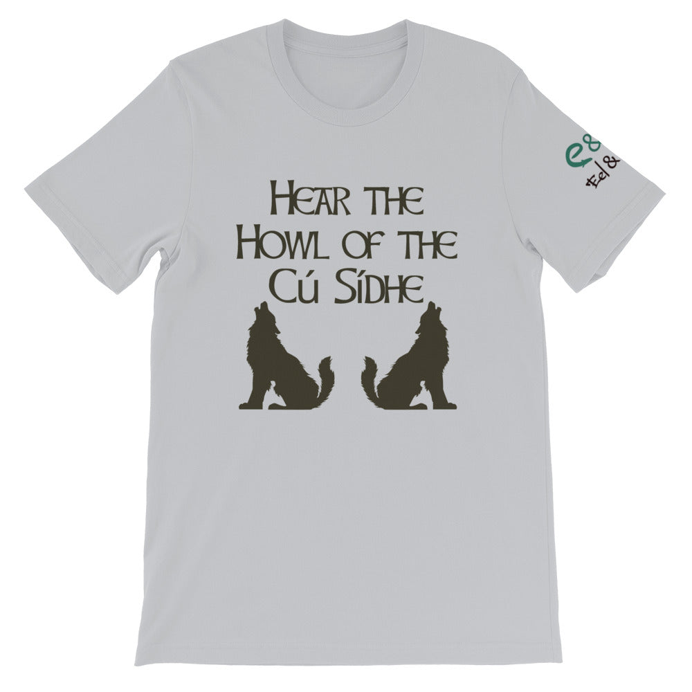 Cú Sídhe - Ash, Silver, Steel Blue - Unisex Short Sleeve Jersey T-Shirt - Eel & Otter