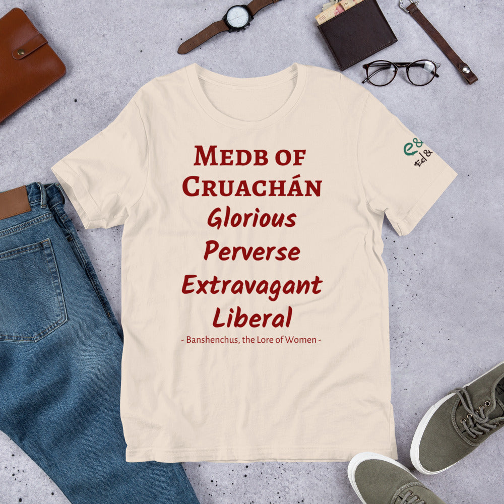 Medb of Cruachan - White, Cream & Silver - Unisex Short Sleeve Jersey T-Shirt - Eel & Otter
