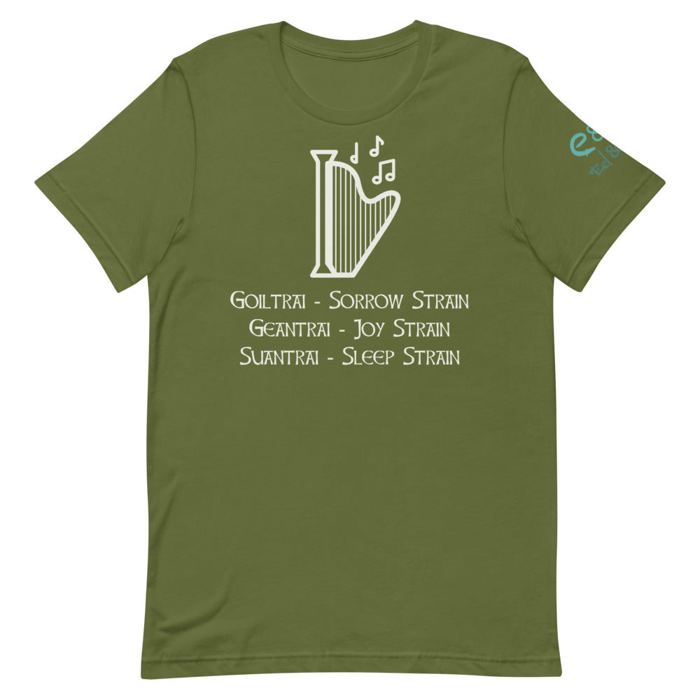 The Three Strains - Short-Sleeve Unisex T-Shirt Black, Brown, Olive - Eel & Otter