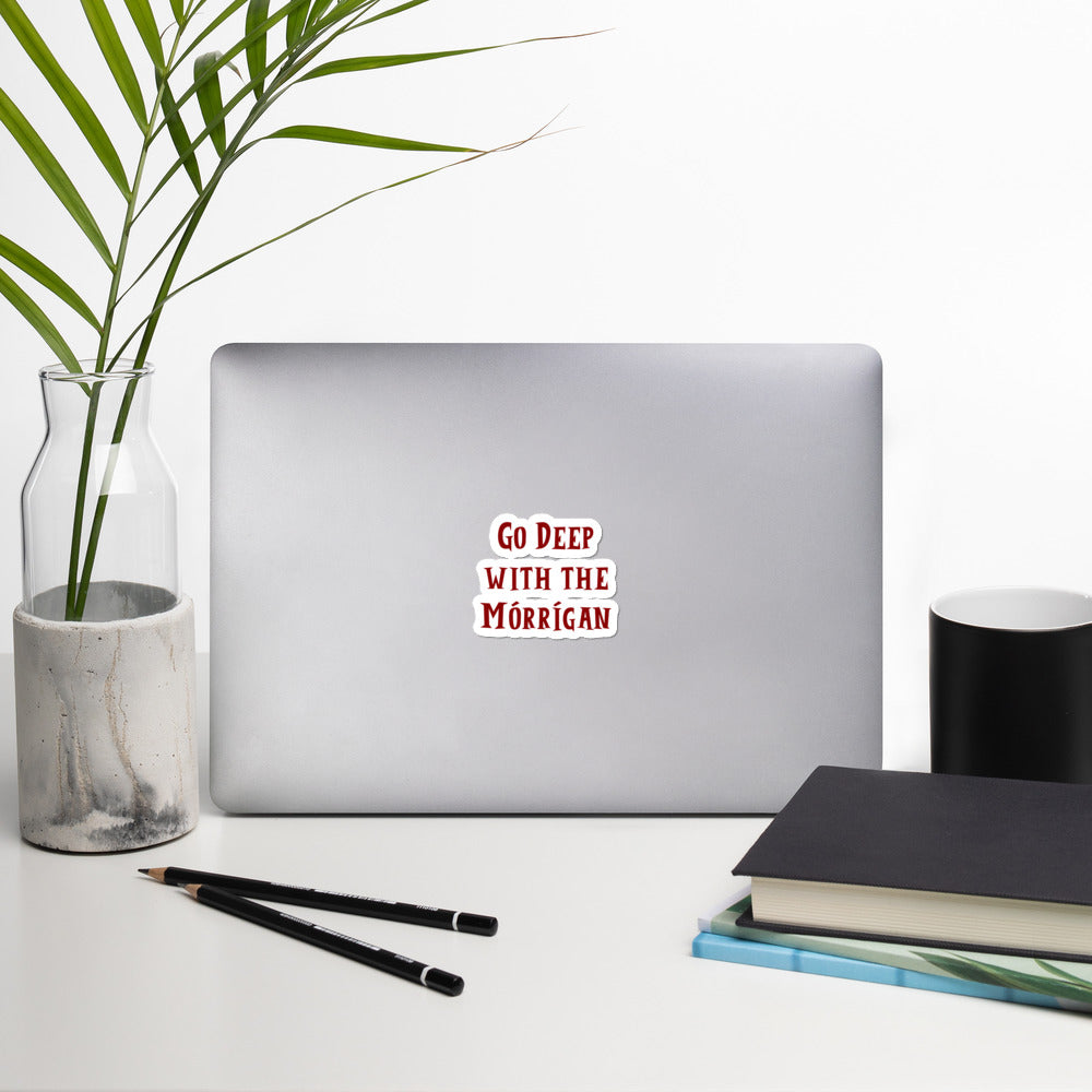 Go Deep with the Mórrígan - Blood Red - Bubble-free Stickers - Eel & Otter
