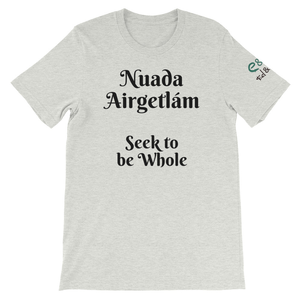 Nuada Airgetlám: Seek - Silver, Soft Cream & Ash - Unisex Short Sleeve Jersey T-Shirt - Eel & Otter