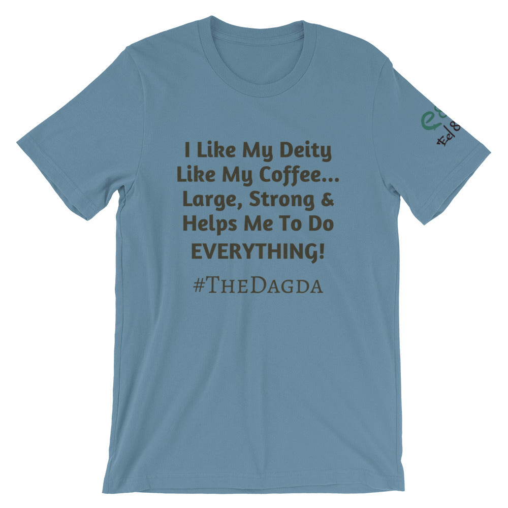 I Like My Deity... #TheDagda - Silver, Leaf, Steel Blue, - Short-Sleeve Unisex T-Shirt - Eel & Otter