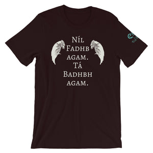 The Badb, or Badhbh - Asphalt, Red & Oxblood - Unisex Short Sleeve Jersey T-Shirt - Eel & Otter