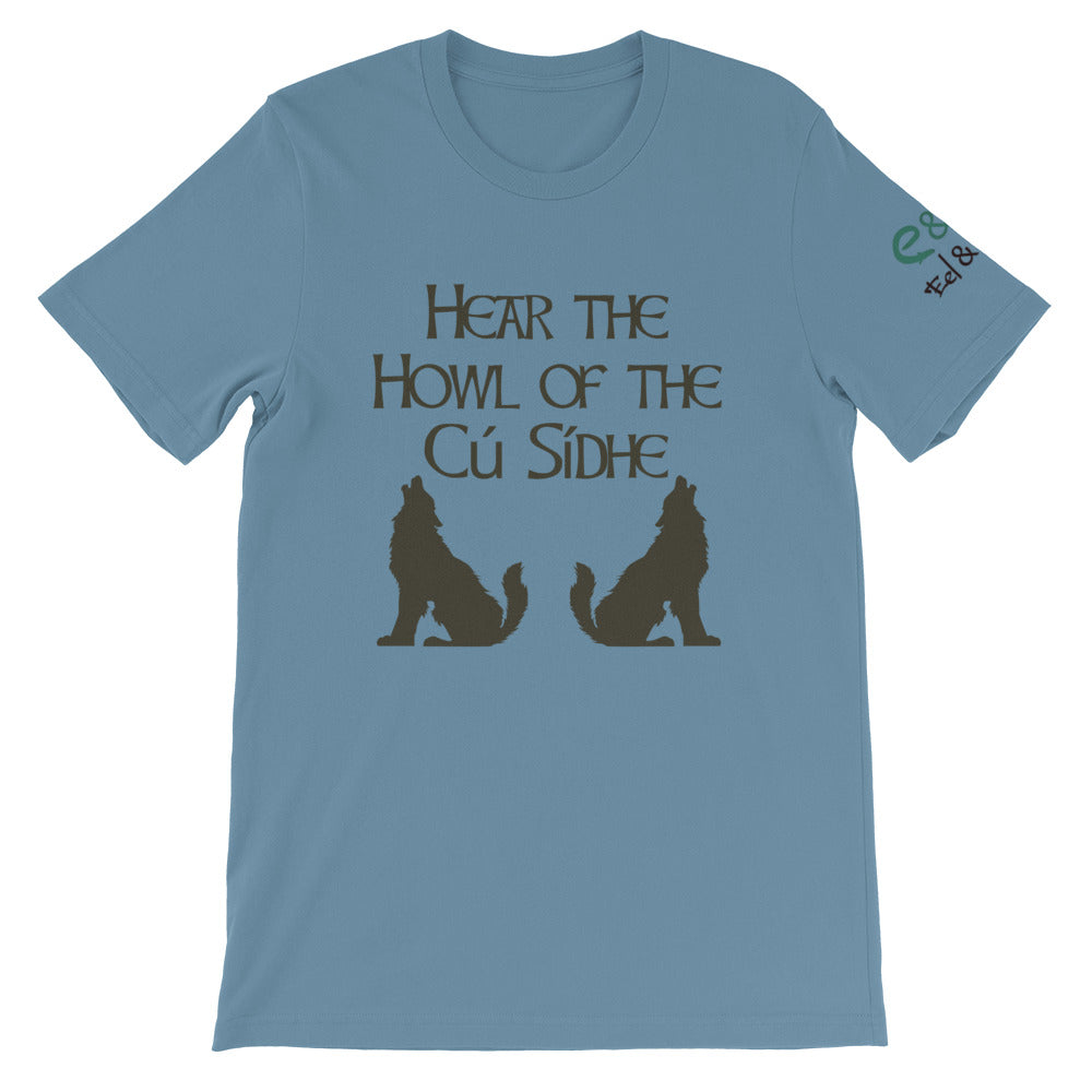 Cú Sídhe - Ash, Silver, Steel Blue - Unisex Short Sleeve Jersey T-Shirt - Eel & Otter