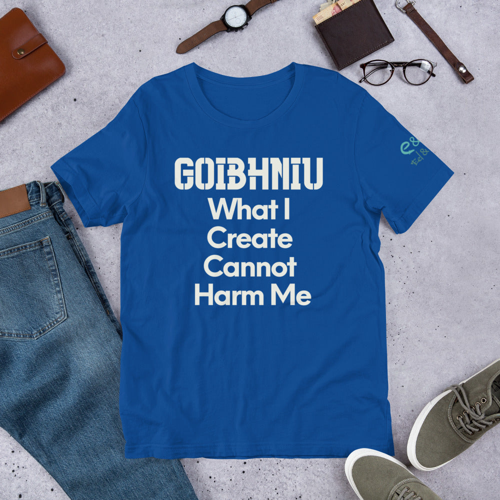 Goibhniu: What I Create - Red, Black & Royal Blue - Unisex Short Sleeve Jersey T-Shirt - Eel & Otter