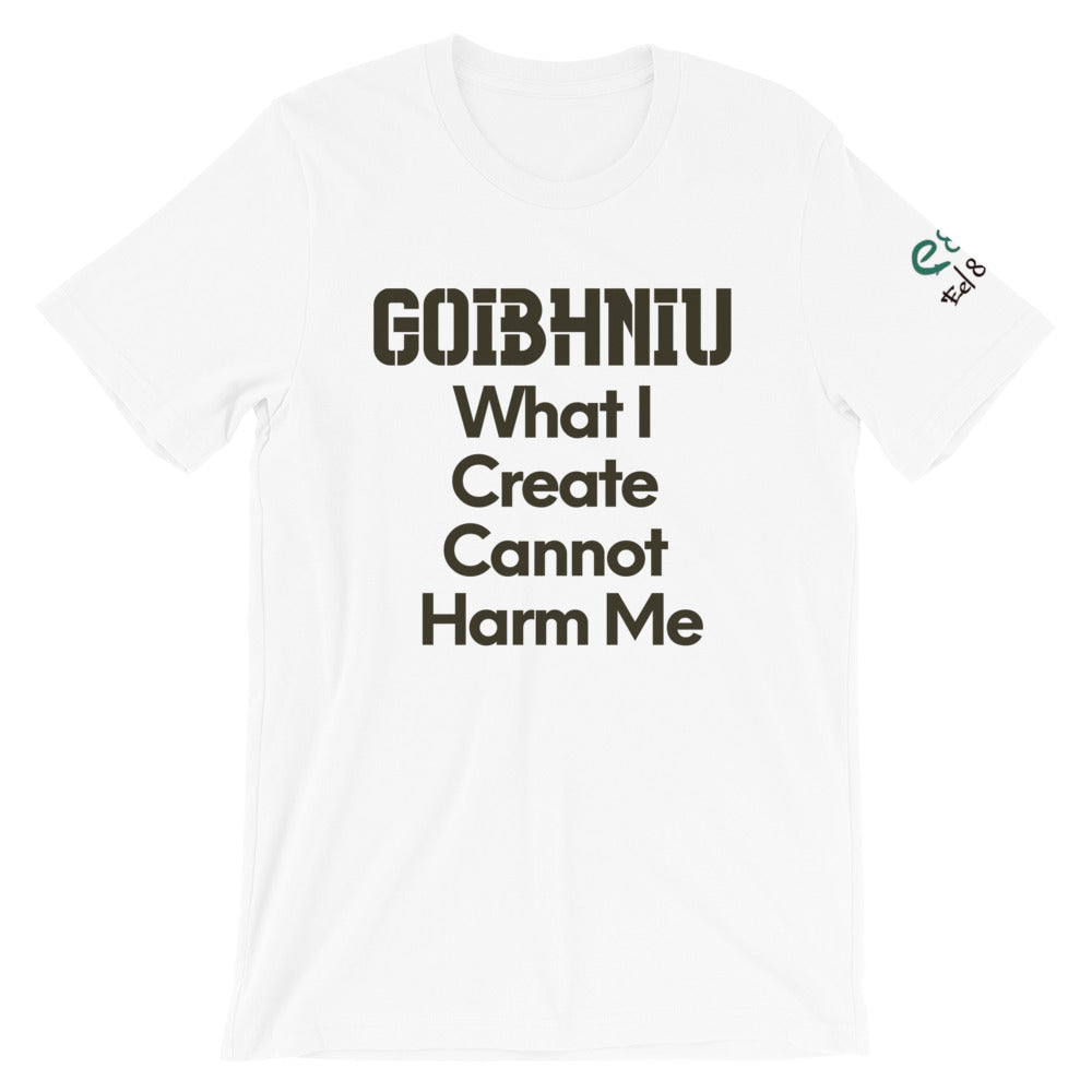 Goibhniu: What I Create - White, Silver & Yellow - Unisex Short Sleeve Jersey T-Shirt - Eel & Otter