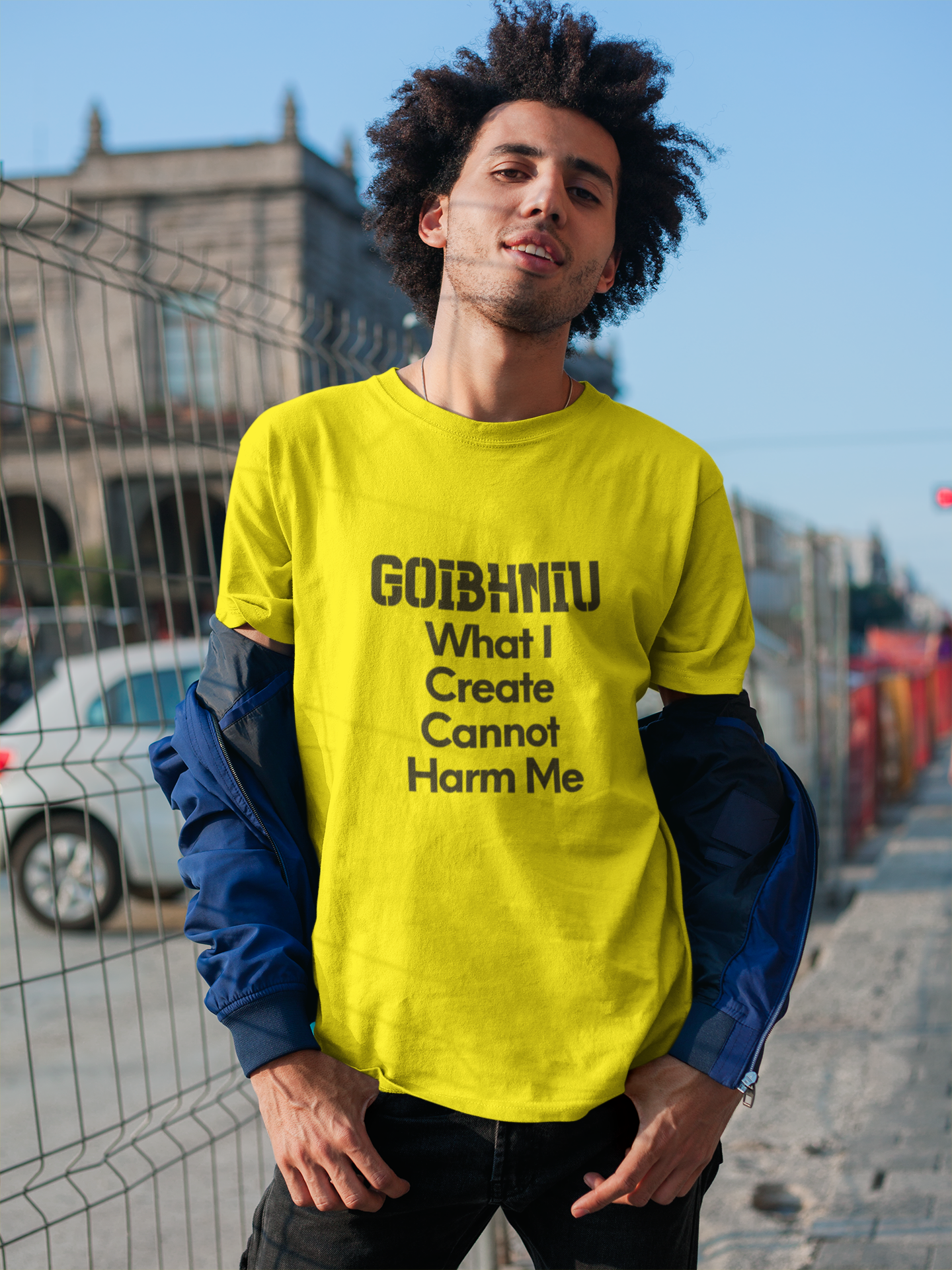 Goibhniu: What I Create - White, Silver & Yellow - Unisex Short Sleeve Jersey T-Shirt - Eel & Otter