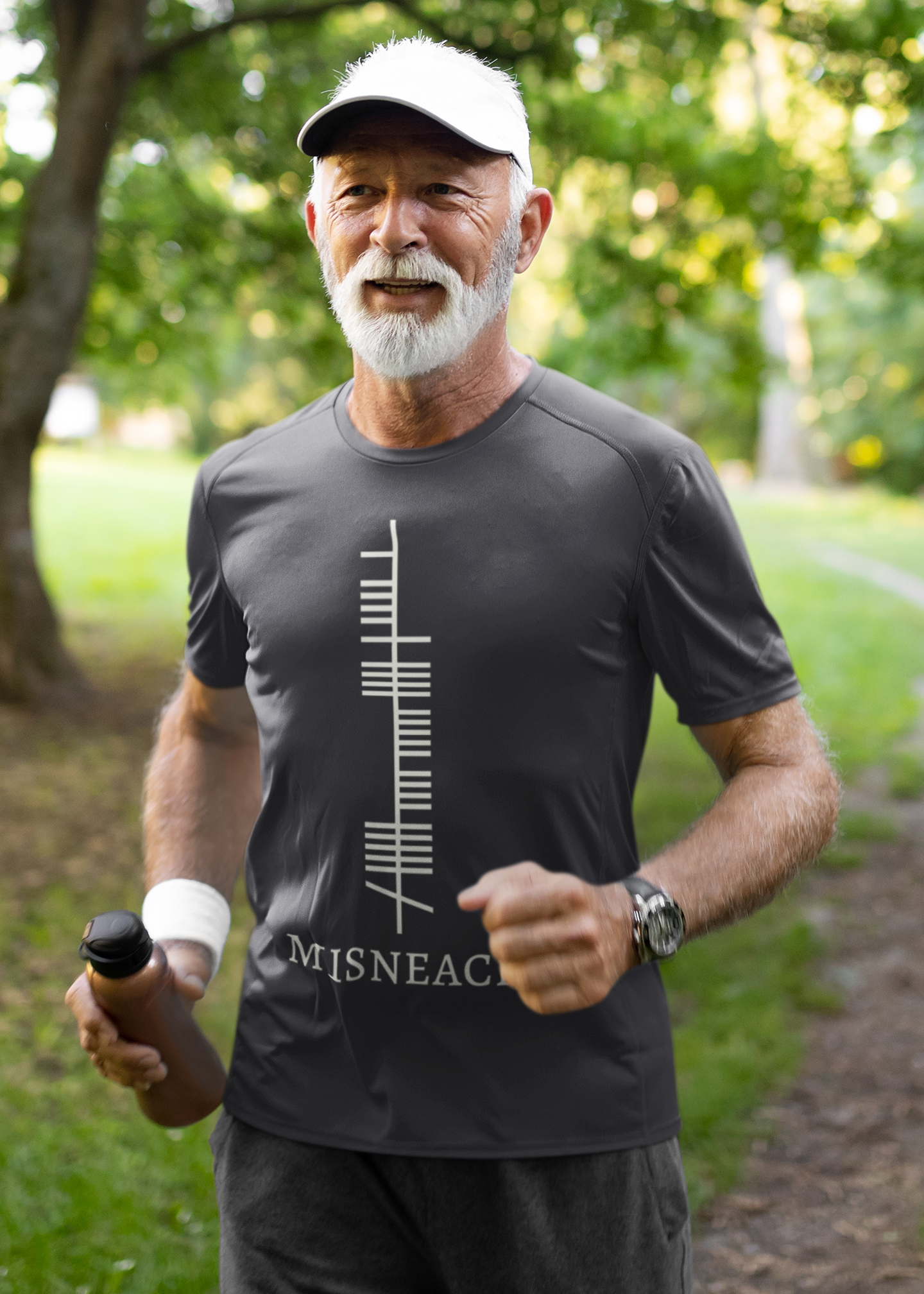 Ogham Series - Misneach - Courage - Short-Sleeve Unisex T-Shirt Black, Oxblook, Forest. - Eel & Otter
