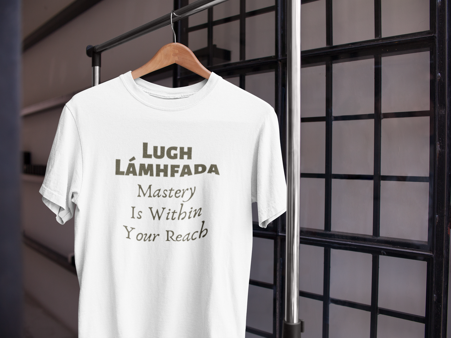 Lugh Lámhfada: Mastery - White, Cream & Gold - Unisex Short Sleeve Jersey T-Shirt - Eel & Otter