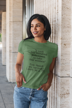 Load image into Gallery viewer, &quot;400 Hundered Policemen to take 4 Women.&quot; - Short-Sleeve Unisex T-Shirt, Leaf green, Ash, Yellow - Eel &amp; Otter