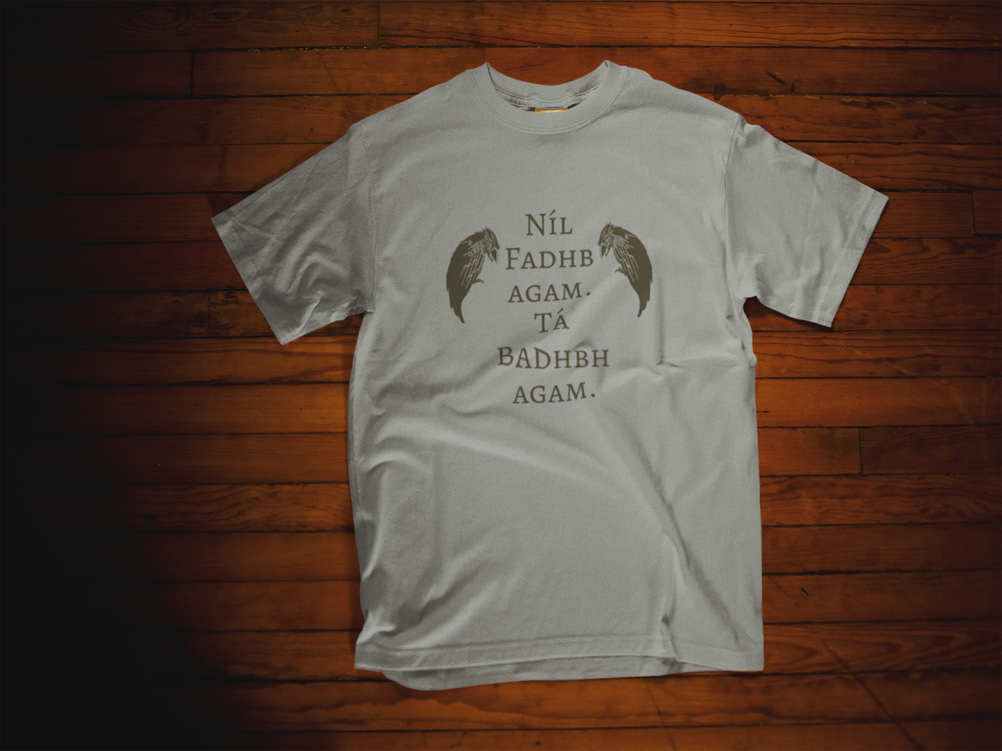 The Badb, or Badhbh - Ash, Silver & Cream - Unisex Short Sleeve Jersey T-Shirt - Eel & Otter