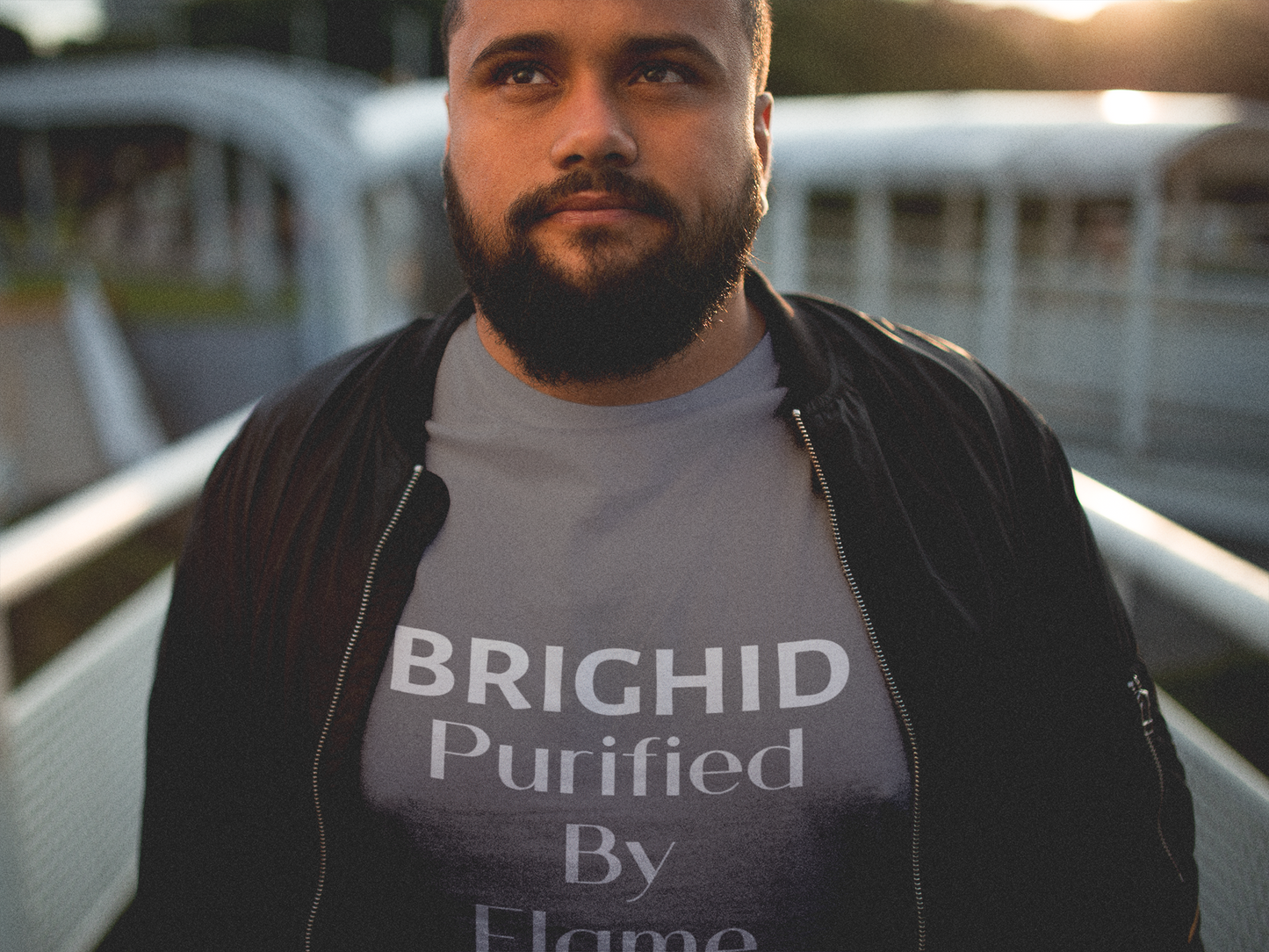 Brighid - Purified by Flame - Royal Blue, Asphalt & Forest Green - Unisex Short Sleeve Jersey TShirt - Eel & Otter