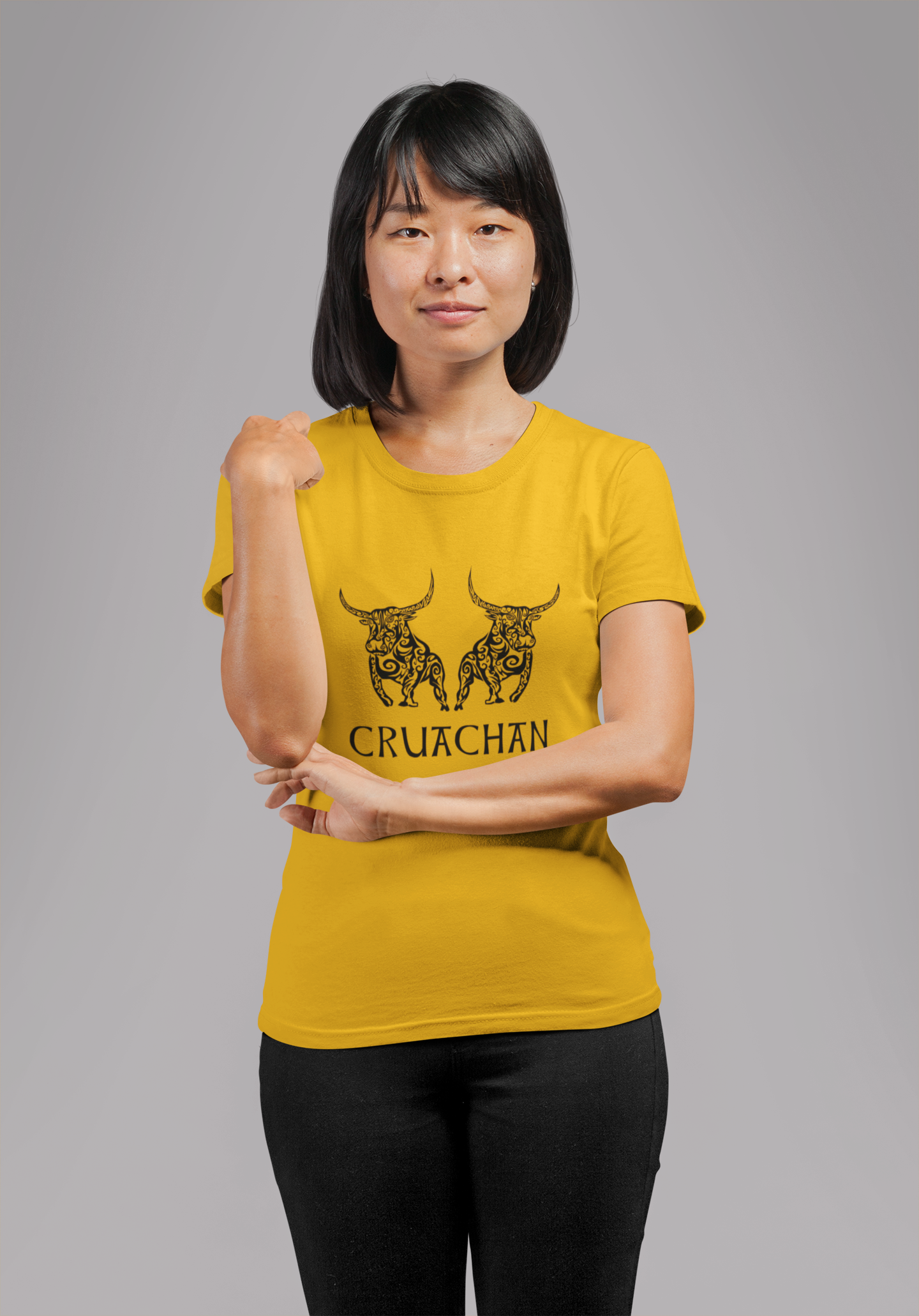 Bulls of Cruachan - Aqua, Gold & Leaf Green - Unisex Short Sleeve Jersey T-Shirt - Eel & Otter