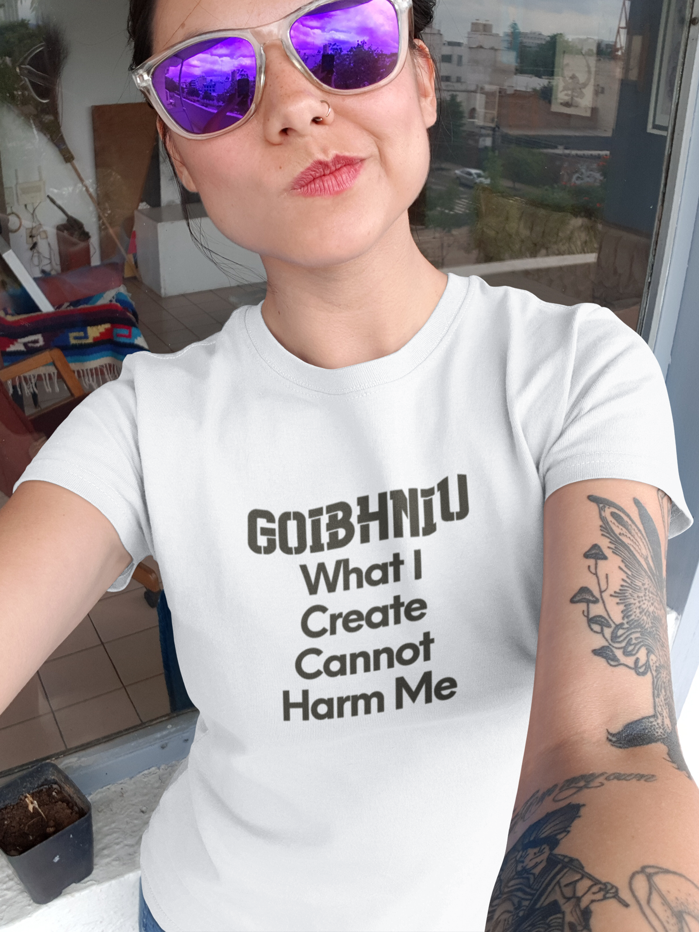 Goibhniu: What I Create - White, Silver & Yellow - Unisex Short Sleeve Jersey T-Shirt - Eel & Otter