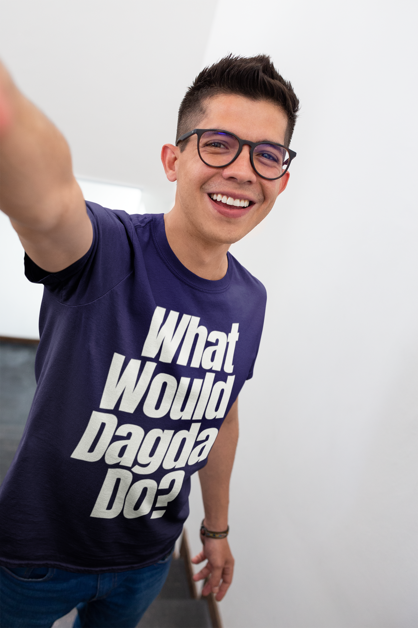 What Would Dagda Do? - Black, Navy & Forest Green - Unisex Short Sleeve Jersey T-Shirt - Eel & Otter