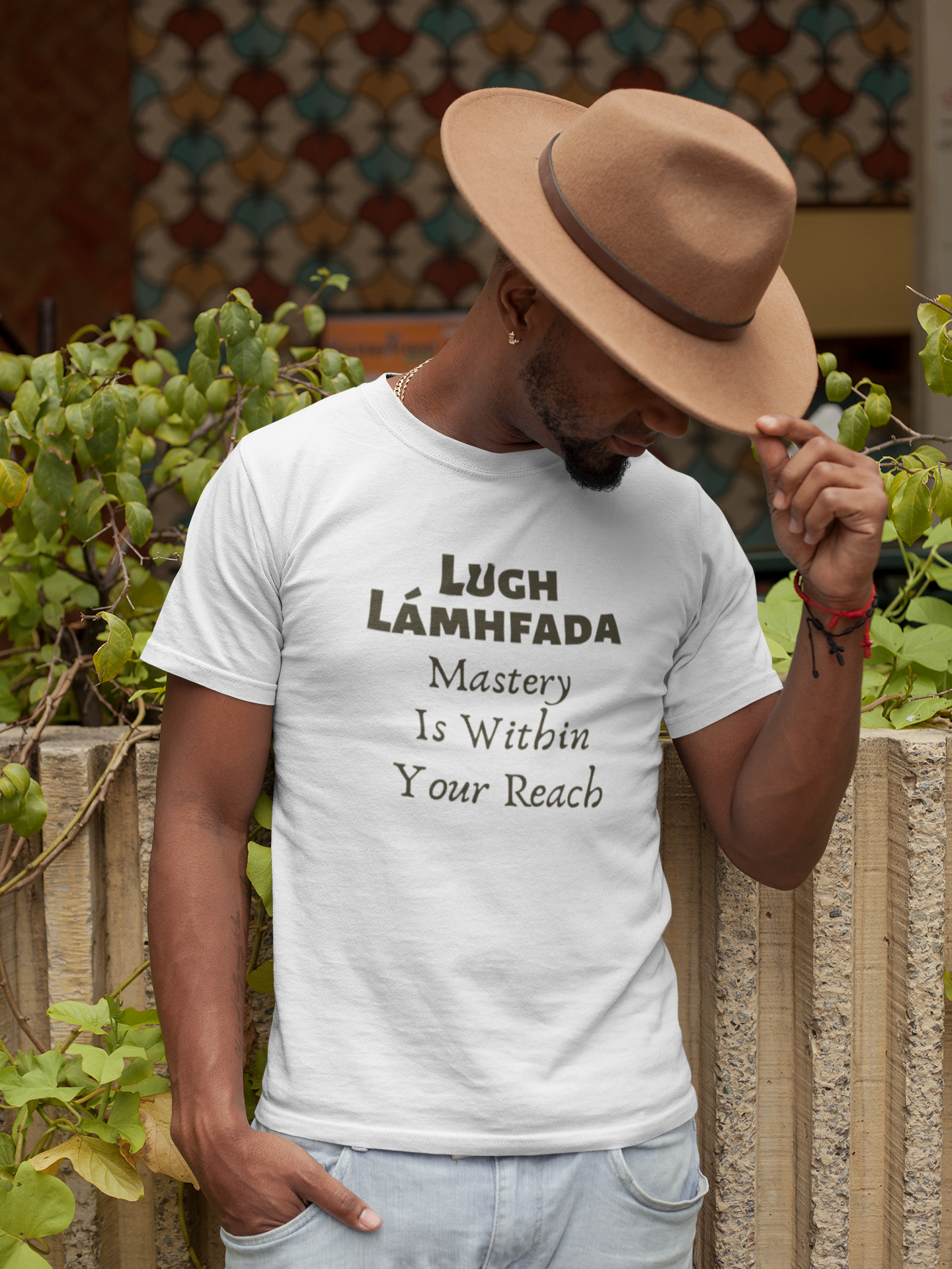 Lugh Lámhfada: Mastery - White, Cream & Gold - Unisex Short Sleeve Jersey T-Shirt - Eel & Otter