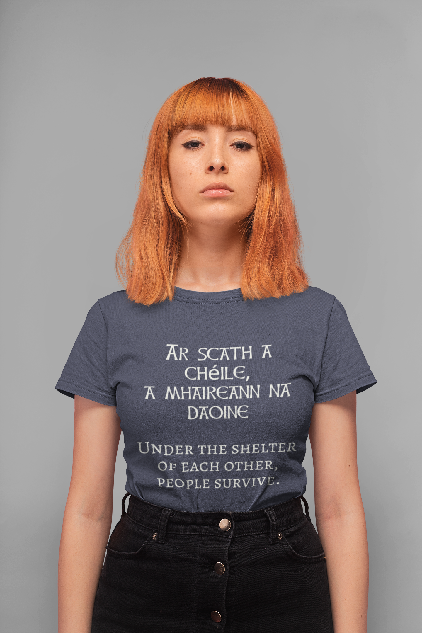 Under the Protection of Each Other, People Survive - Short-Sleeve Unisex T-Shirt - Black, Navy, Red - Eel & Otter