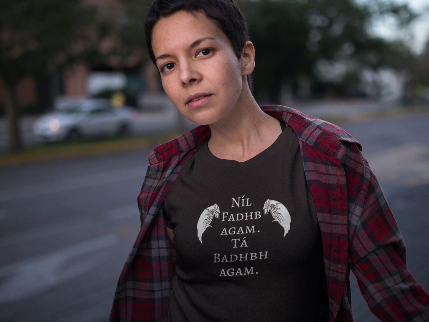 The Badb, or Badhbh - Asphalt, Red & Oxblood - Unisex Short Sleeve Jersey T-Shirt - Eel & Otter