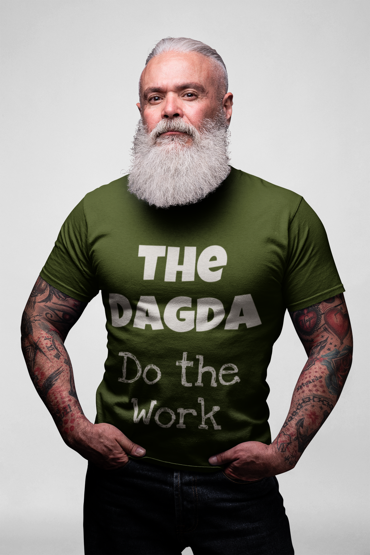 The Dagda: Do the Work - Forest, Leaf & Olive Green - Unisex Short Sleeve Jersey T-Shirt - Eel & Otter