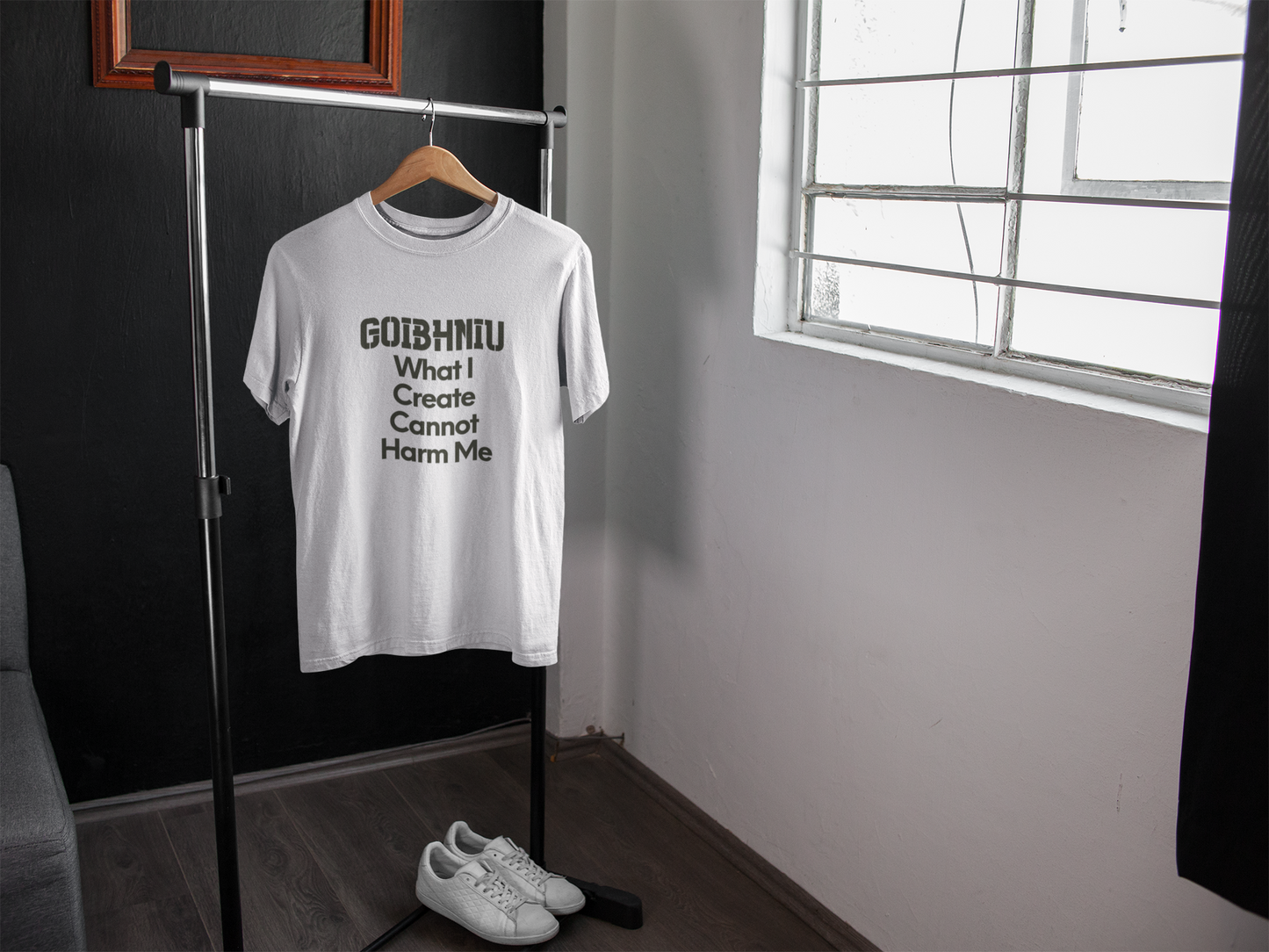 Goibhniu: What I Create - White, Silver & Yellow - Unisex Short Sleeve Jersey T-Shirt - Eel & Otter