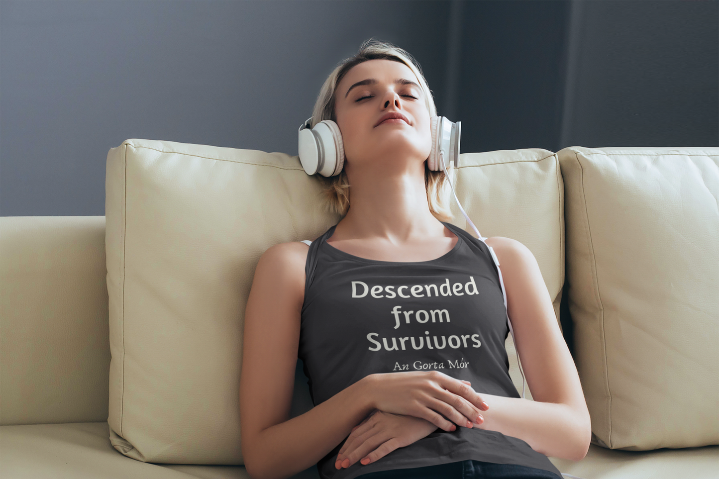 Descended From Survivors - Black - Unisex Tank Top - Eel & Otter